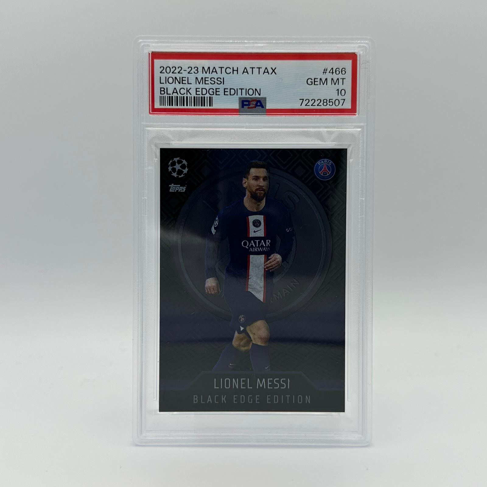PSA 10 Lionel Messi #466 Black Edge Edition Soccer Trading Card - Perfect for Collectors, Investors & Football Fans - Display in Home, Office or Sports Memorabilia Collections