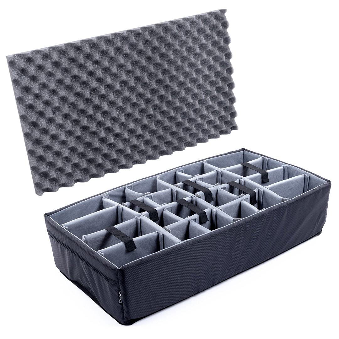 Pelican 1615 Waterproof Hard Case with Grey Padded Divider Set & Foam Lid - Durable Protection for Cameras, Electronics & Equipment - Perfect for Travel, Storage & Outdoor Adventures