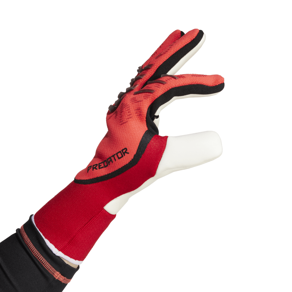 Adidas Predator Pro GK Goalkeeper Gloves - Lucid Red/Black/Pure Ruby - Professional Soccer Goalie Gloves for Training & Matches