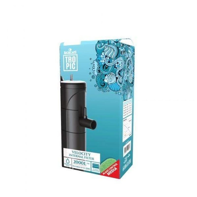 Bioscape Velocity Internal Filter 2000 - 2000L/hr High Flow Aquarium Filter for Freshwater & Saltwater Fish Tanks - Ideal for Large Home Aquariums, Fish Breeding, and Aquatic Plant Tanks