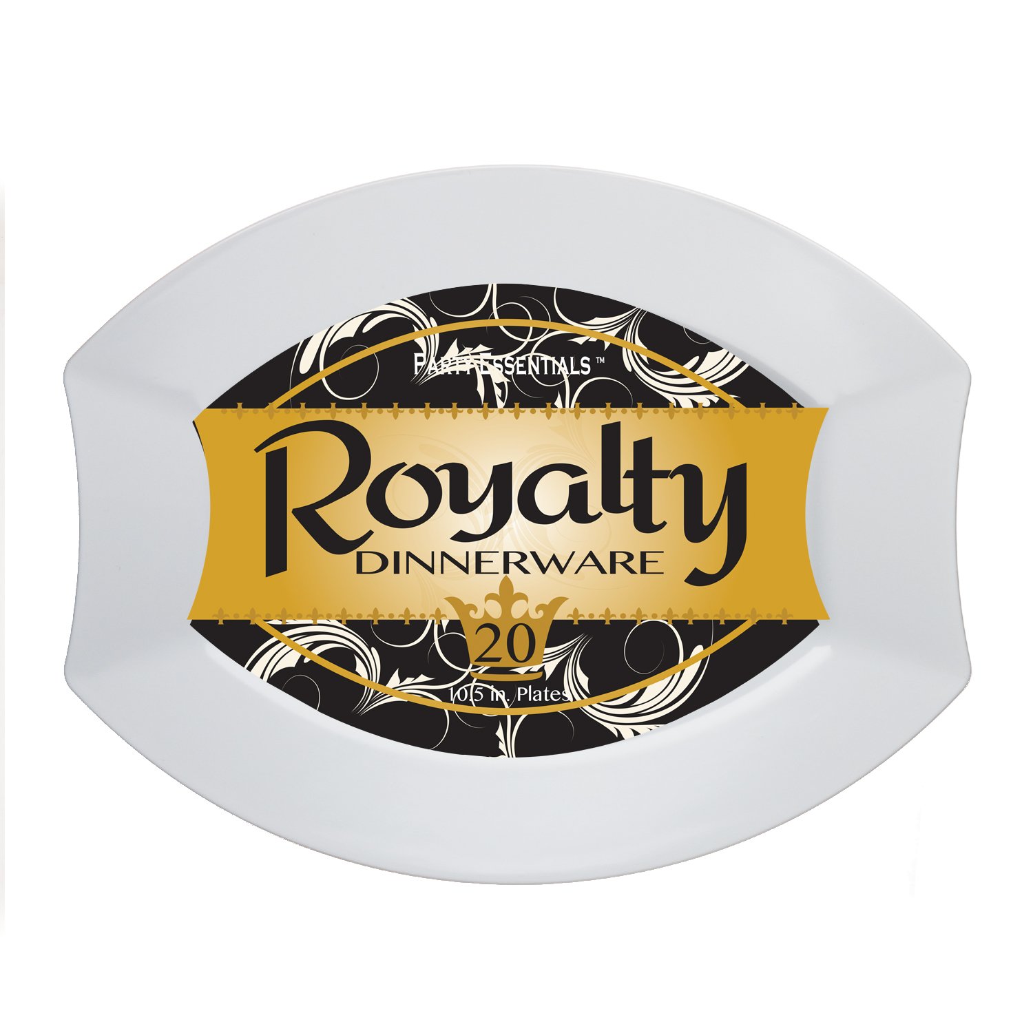 Elegant White Oval Plastic Dinner Plates - 20-Pack for Weddings, Birthdays & Special Events | Durable & Stylish Party Essentials for Any Occasion | Perfect for Catering, Buffets & Formal Celebrations