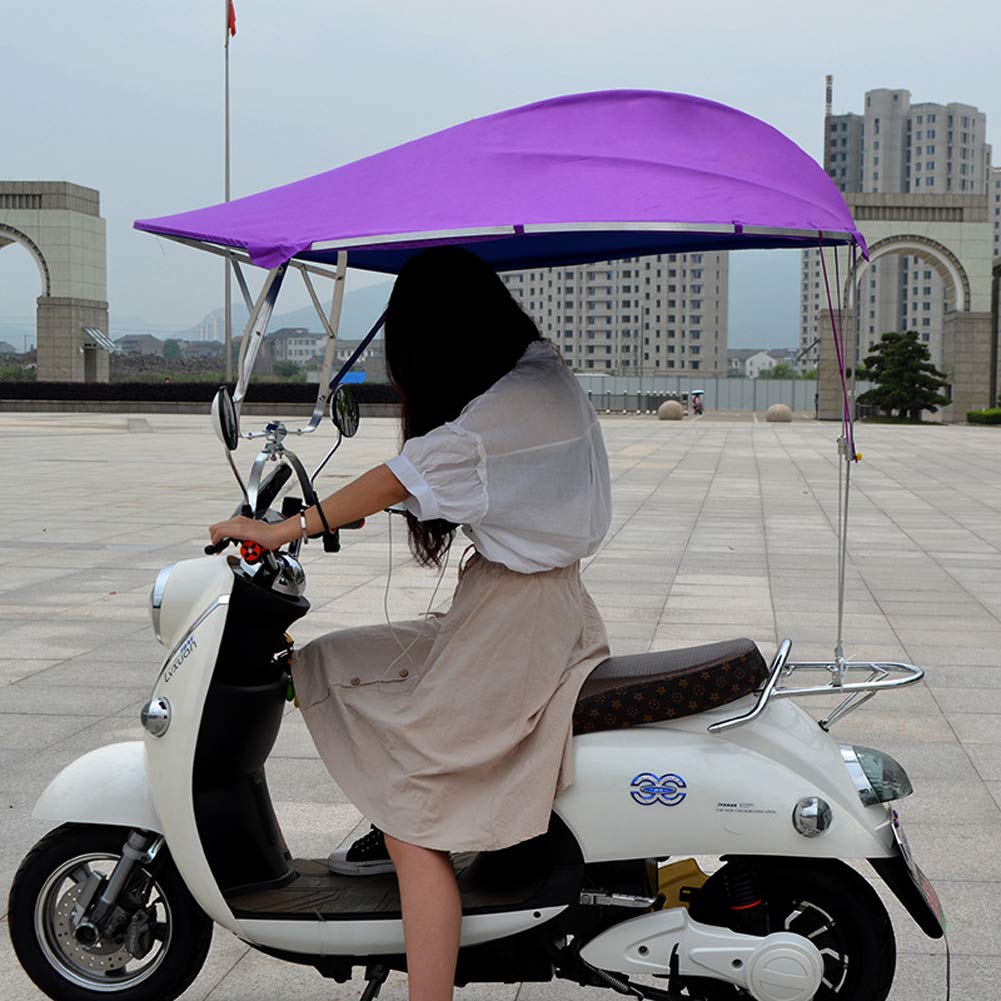 Byjia Universal Electric Motorcycle Sunshade & Rain Cover - Large Waterproof Awning Umbrella for E-Bikes & Scooters - Outdoor Riding Protection for Sunny & Rainy Days