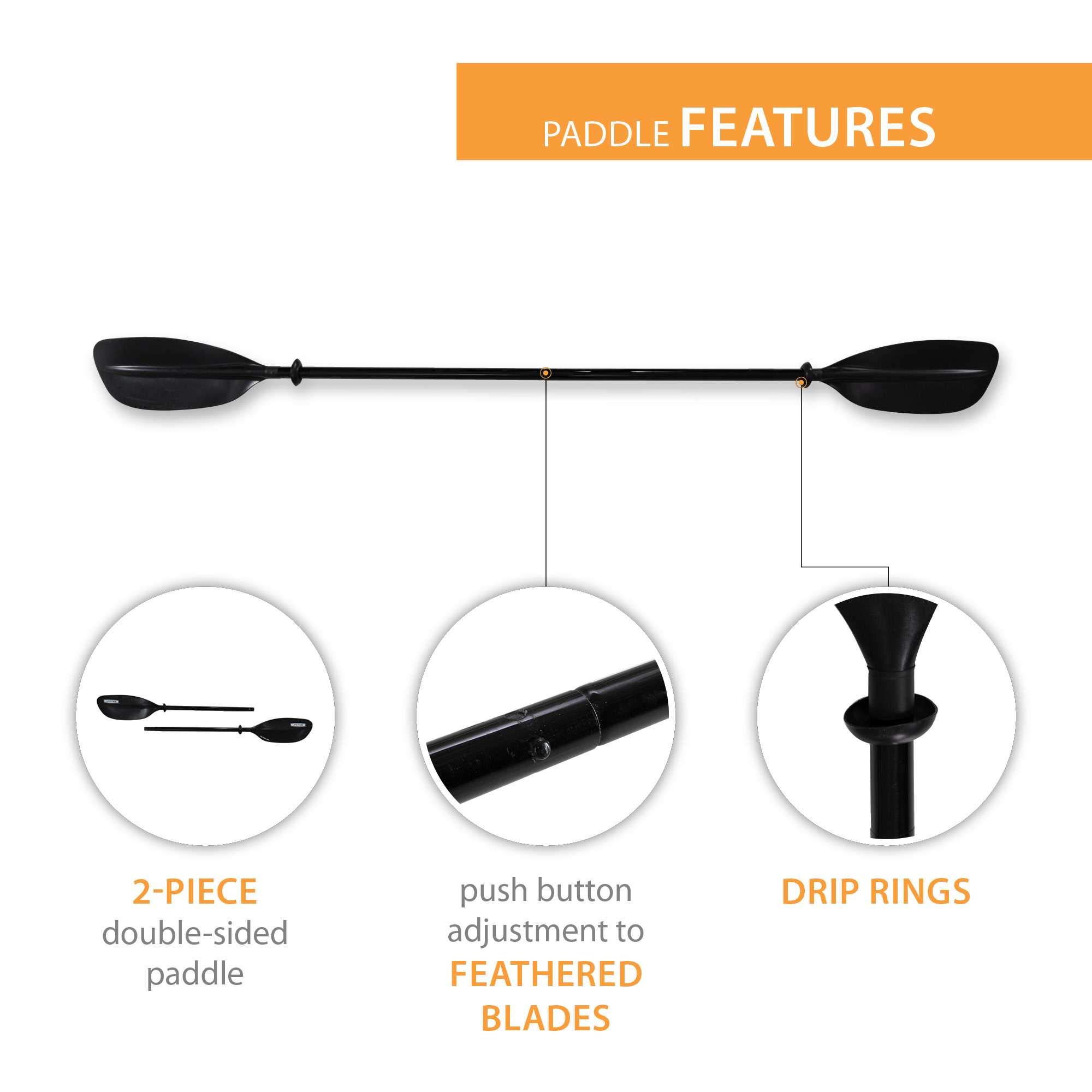 Lifetime 91076 Lite Elite Kayak Paddle - 86.6