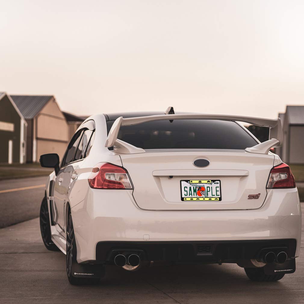 Metal License Plate Frame - Pixel Art Invaders Design, Weatherproof Car Accessory for Outdoor Use
