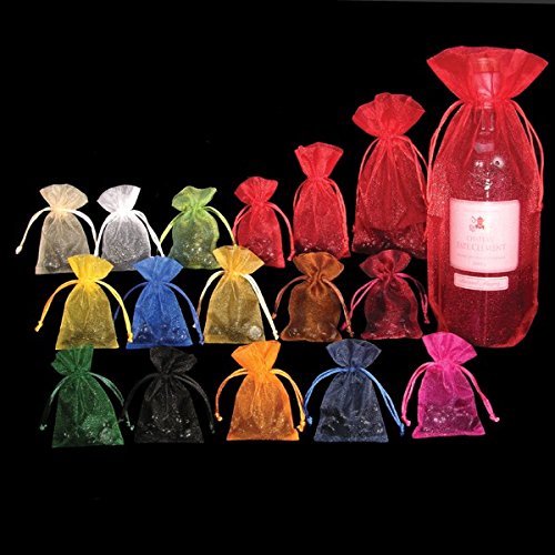 Premium Set of 1 Tall Burgundy Sheer Organza Gift Bags - 12.5 Inches for Wedding Favors, Party Decorations & Elegant Gift Wrapping