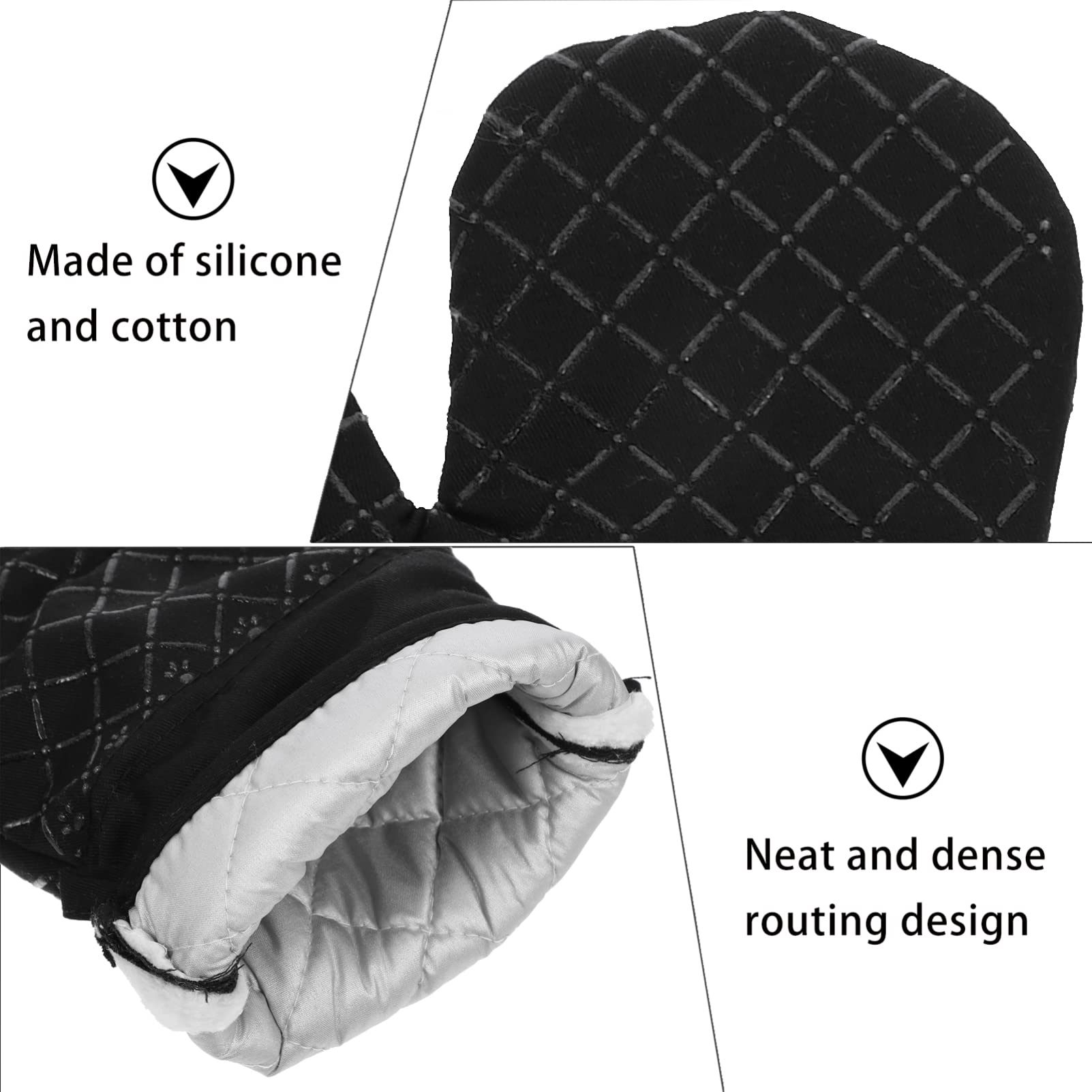 Heat Resistant Silicone Oven Mitts & Pot Holders Set - Non-Slip BBQ Gloves for Baking, Grilling, Cooking - Microwave Safe Kitchen Gloves for Hot Pans, Baking Sheets & Grill Accessories - Perfect for Home Cooking, Outdoor BBQ & Restaurant Use