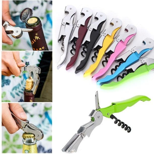 Premium Black Stainless Steel Wine Bottle Opener - Corkscrew for Wine & Beer | Elegant Bar Tool for Home, Parties & Restaurants