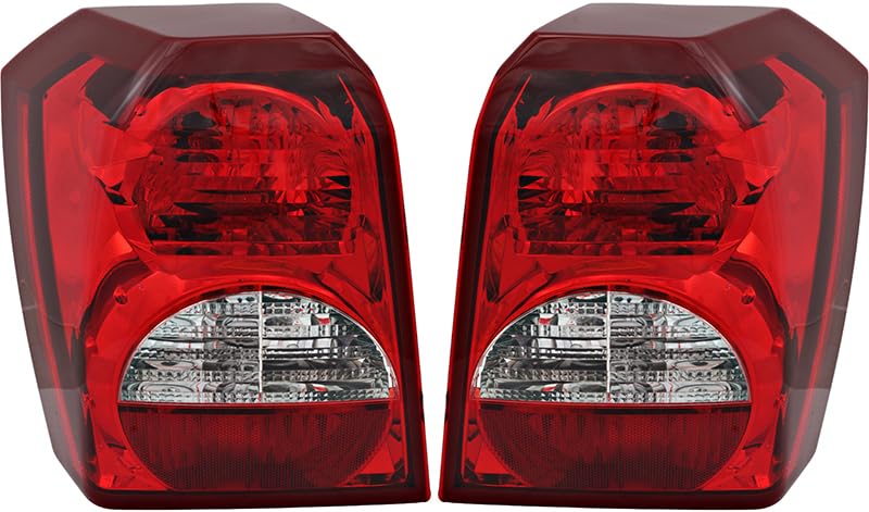 Dodge Caliber Tail Lights Lamps Set - Compatible with 2008 2009 2010 Models - Driver & Passenger Side Replacement - Perfect for Night Driving & Car Restoration Projects