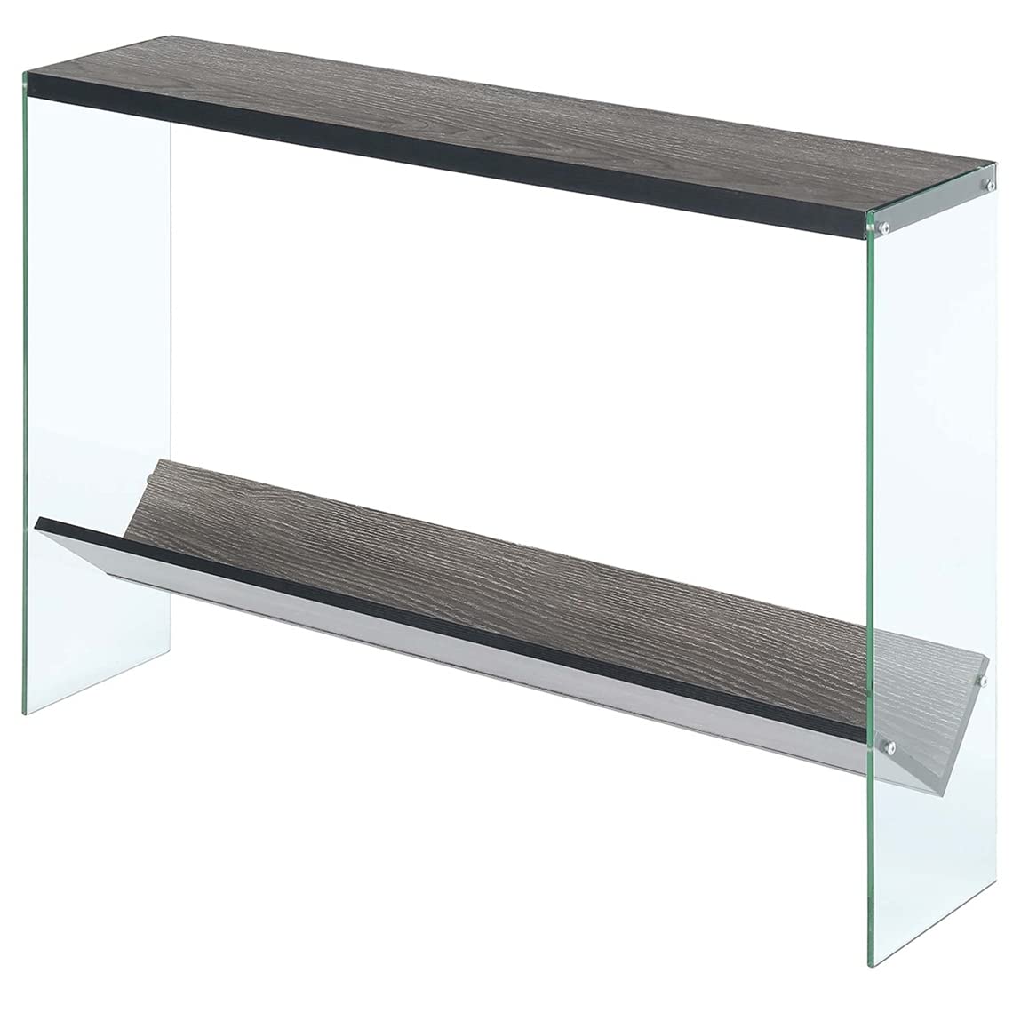 Convenience Concepts SoHo V Console Table - Weathered Gray Finish, Entryway Sofa Table, Hallway Accent Furniture for Home Decor & Living Room