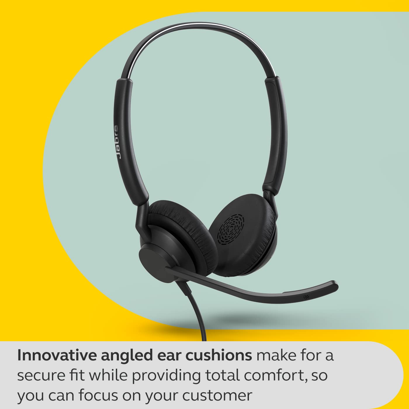 Jabra Engage 40 Wired Stereo Headset with Noise-Cancelling Microphone & USB-A Cable - Ultra-Lightweight Office Headphones for Zoom, Teams, Unify - Perfect for Remote Work, Call Centers & Video Conferencing (Black)
