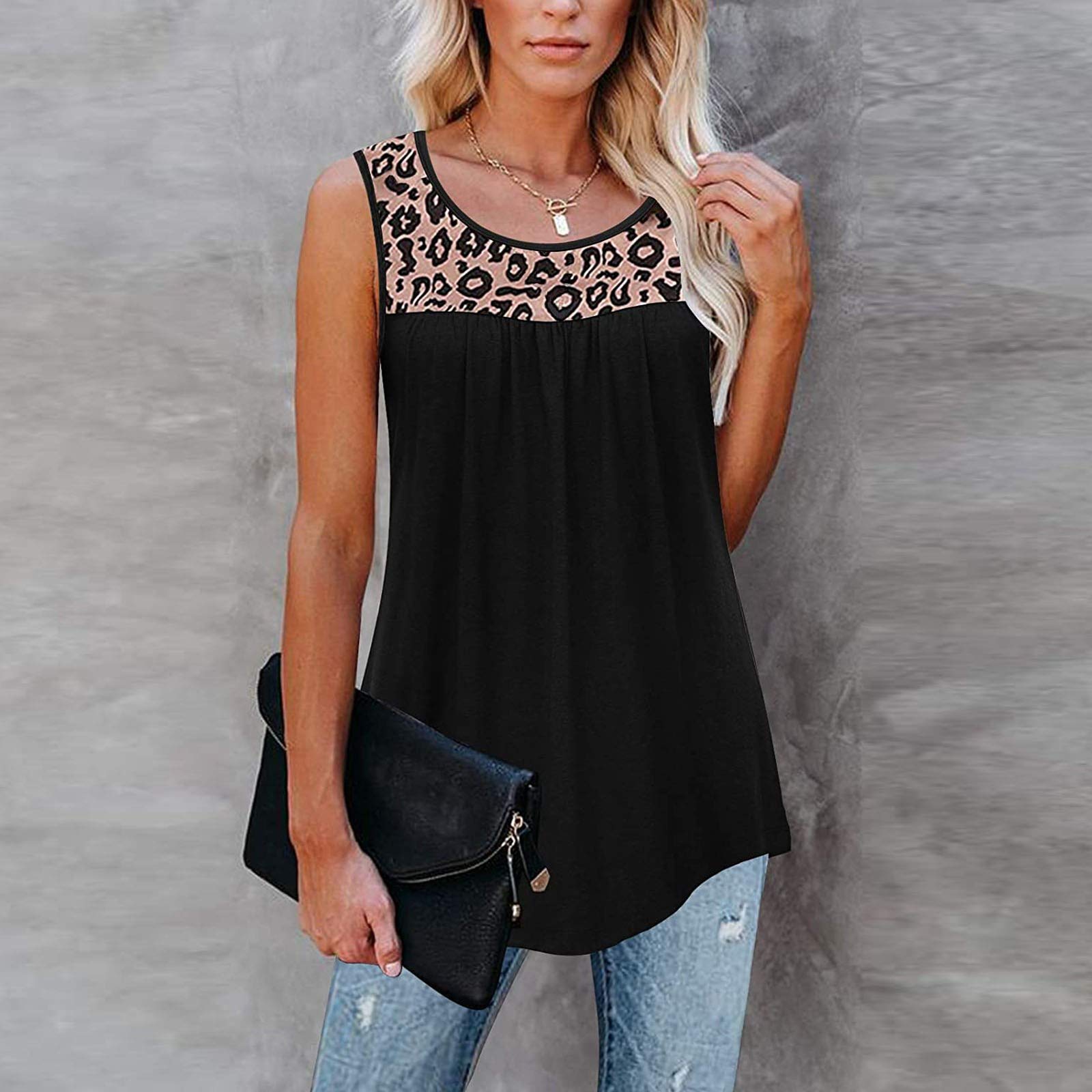 Plus Size Floral Tank Tops for Women - V Neck Summer Blouse for Casual Outings