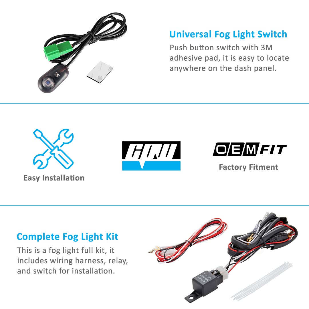 CPW LED Fog Lights Kit for 2010-2015 Chevy Equinox - Waterproof Driving Lights with Switch & Wiring Harness - Perfect for Night Driving, Off-Road & Bad Weather Conditions
