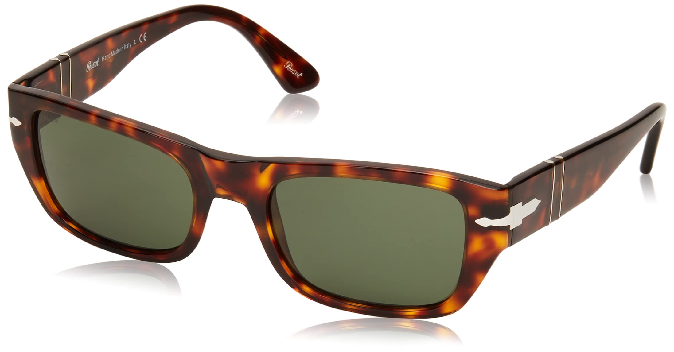 Persol PO3268S Rectangular Sunglasses for Men & Women - UV Protection Polarized Lenses - Classic Retro Style for Driving, Travel & Outdoor Activities