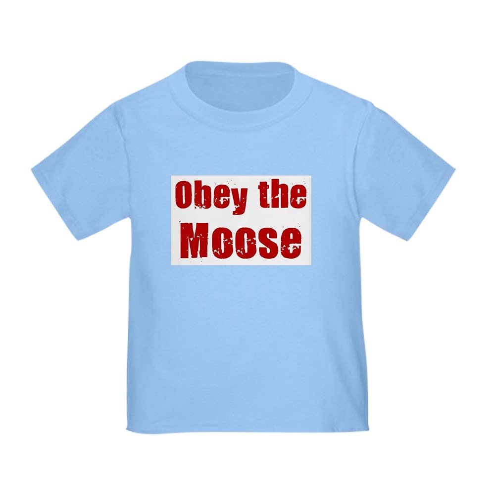 Obey The Moose Funny Toddler T-Shirt - Cute Graphic Tee for Boys & Girls - Soft Cotton Kids Top for Playdates, Daycare & Family Outings