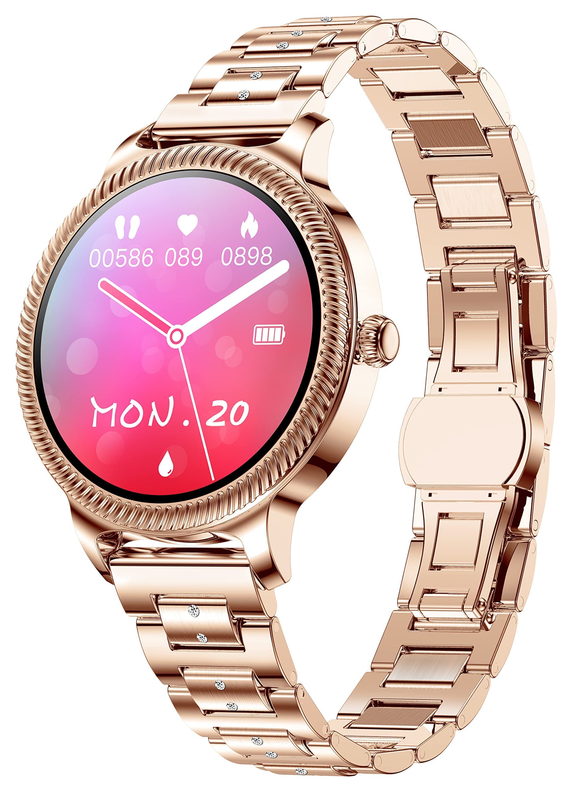 Yihou Smart Watches for Women - Fitness Tracker with Full Touch Screen, Step Counter, Text/Call Alerts, Waterproof Activity Tracker - Perfect for Running, Workouts & Daily Use - Compatible with Android & iPhone