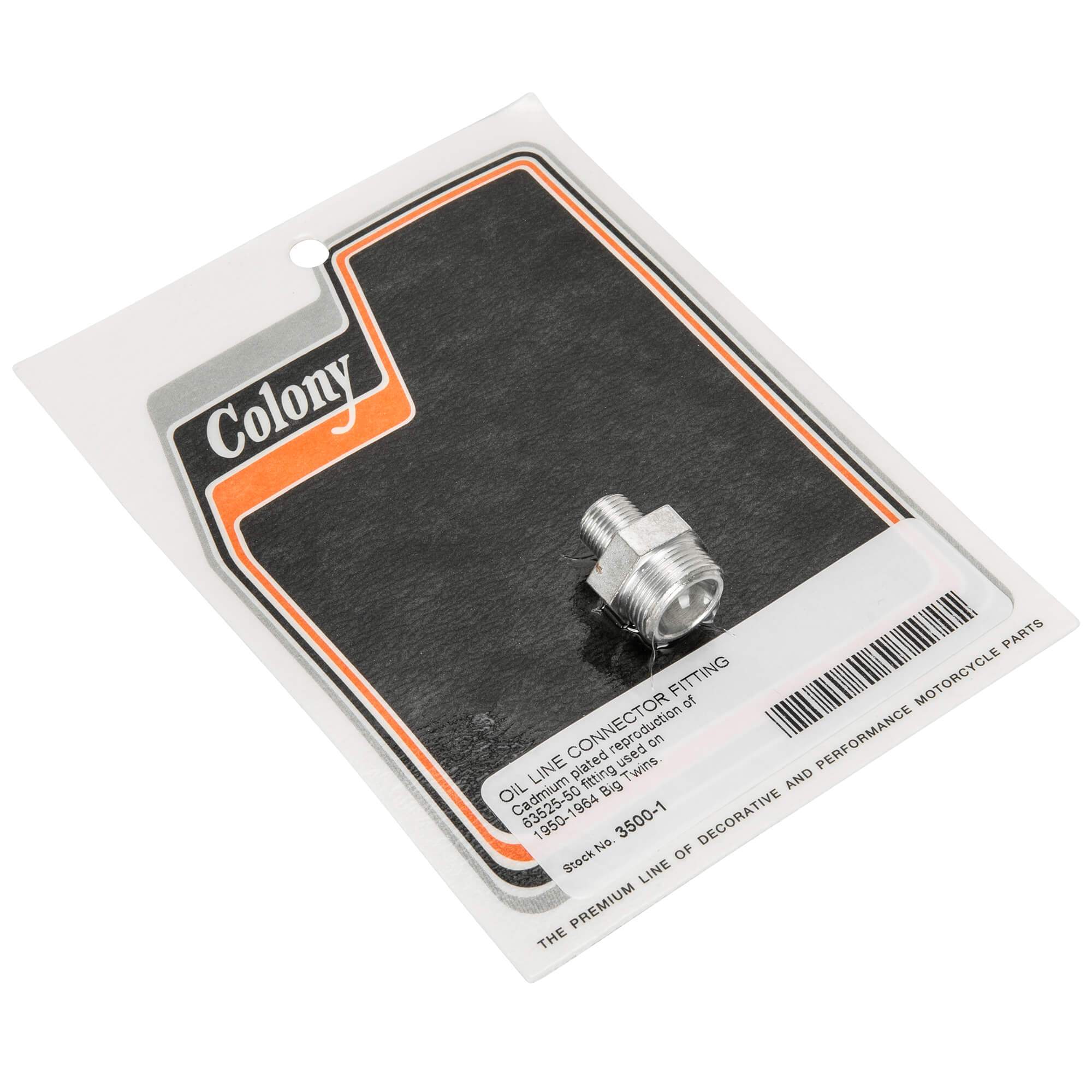 3500-1 Oil Tank Line Connector Fitting for 1950-1964 Harley Davidson Big Twins - CAD Plated Replacement Part for Classic Motorcycle Restoration & Maintenance
