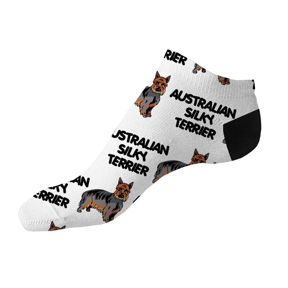 Speedy Pros No Show Socks - Breathable Polyester Ankle Socks for Women & Men | Australian Silky Terrier Dog Pattern | Comfortable & Fun Design for Casual Wear, Sports & Daily Use