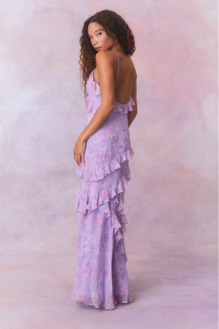 Rialto Floral Print Maxi Dress for Women - Elegant Summer Beach Dress for Vacations, Weddings & Outdoor Events