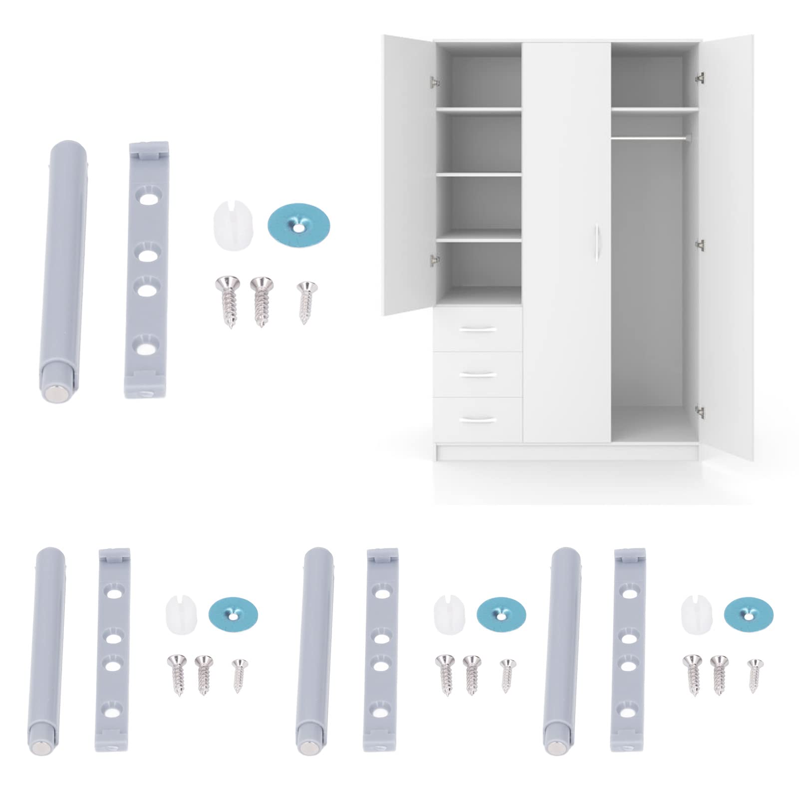 20 Pcs Automatic Cabinet Door Closer Soft Close Device - Self-Closing Drawer Hardware for Kitchen, Wardrobe & Furniture - Perfect for Home Organization & Child Safety