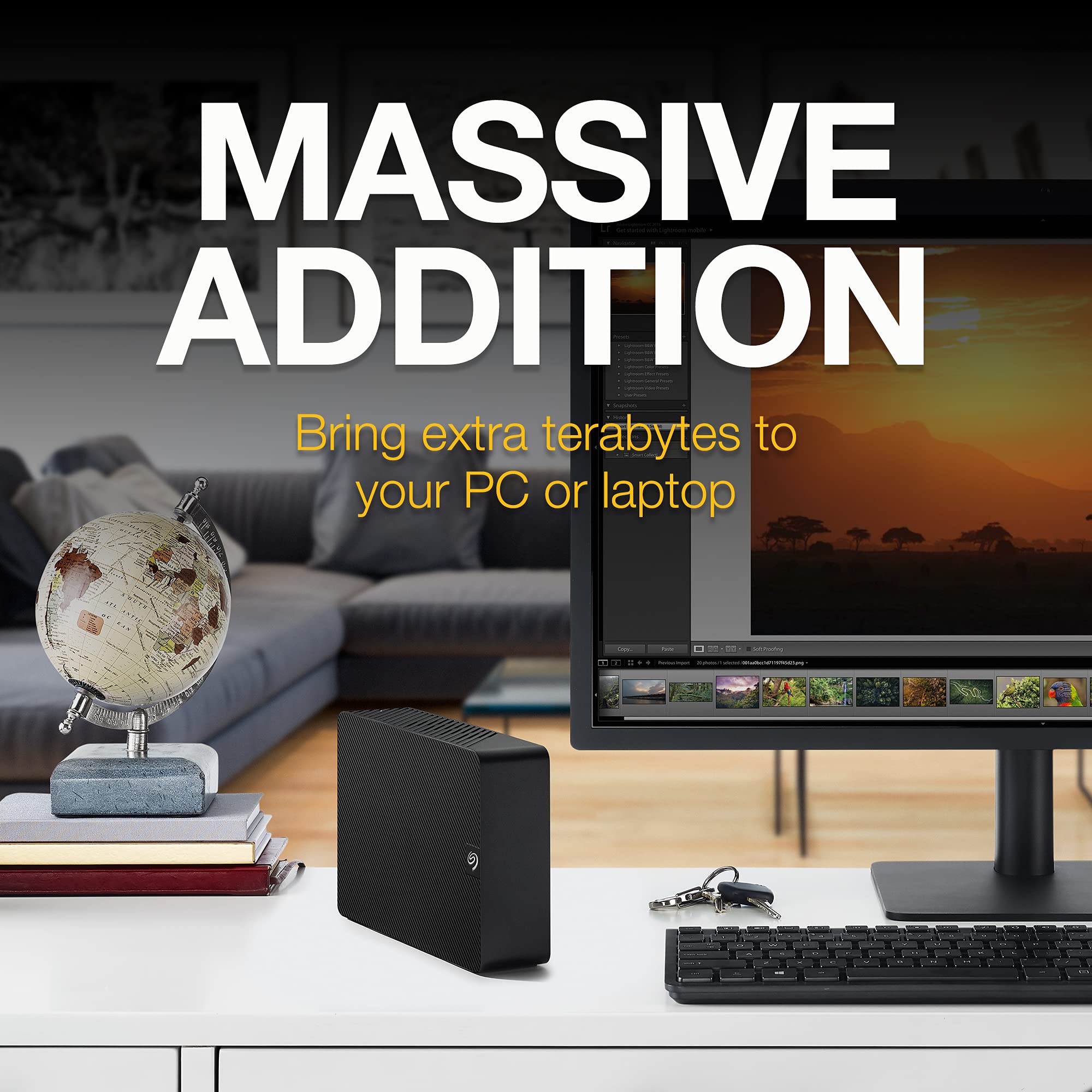 Seagate Expansion 4TB Desktop External Hard Drive USB 3.0 for PC & Mac - 2 Year Rescue Services (STKP4000402) - Perfect for Data Backup, Gaming Storage & Media Archives