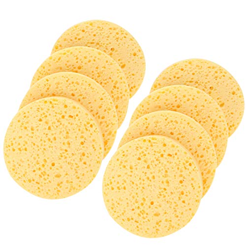 EXCEART 40Pcs Compressed Facial Sponges - Natural Wood Pulp Deep Cleansing & Exfoliating Round Sponge Pads for Face Wash & Makeup Removal | Perfect for Daily Skincare, Travel & Spa Use