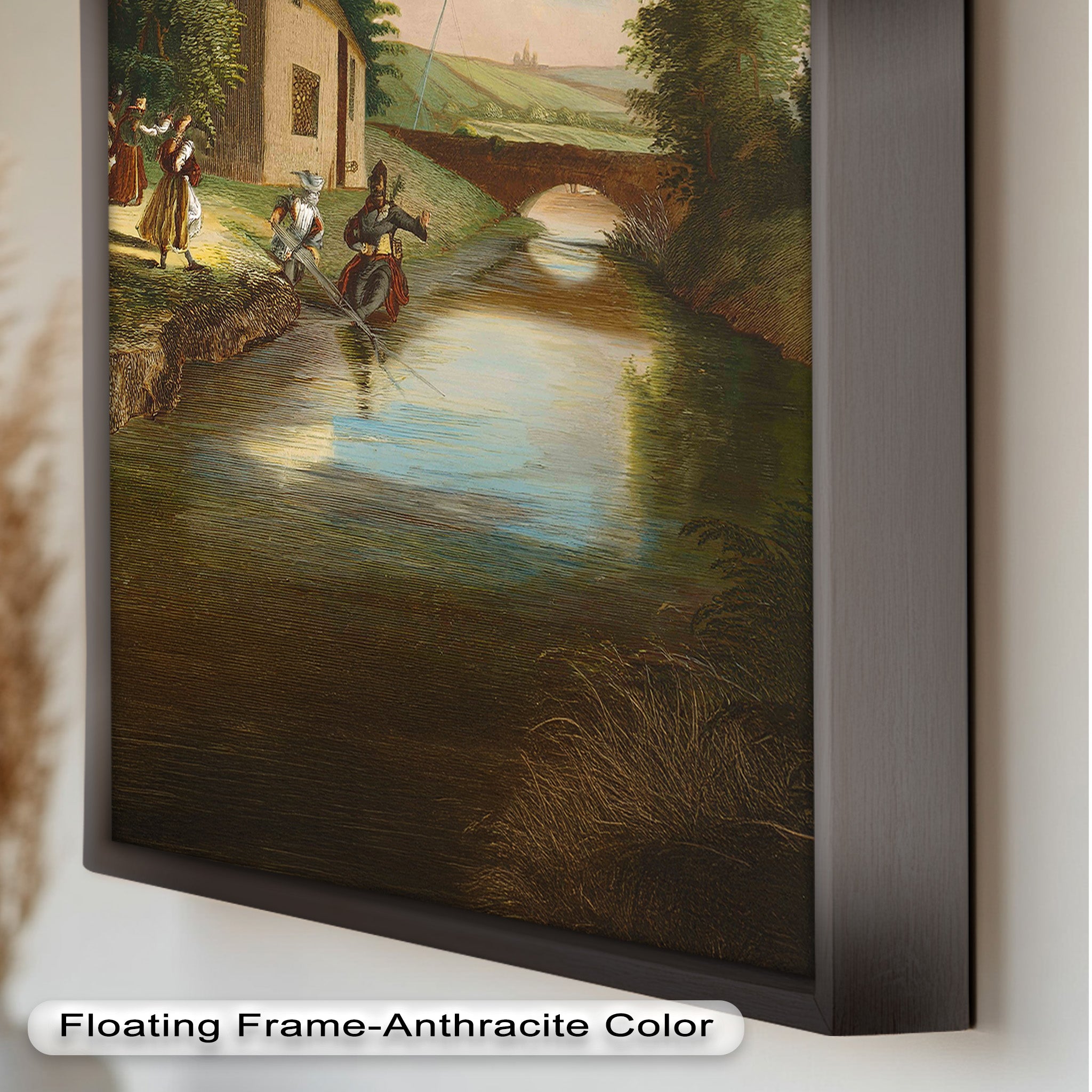 Romantic English Countryside Historic Oil Painting - A Day by the River - Perfect for Home Decor, Living Room Wall Art & Gift Ideas
