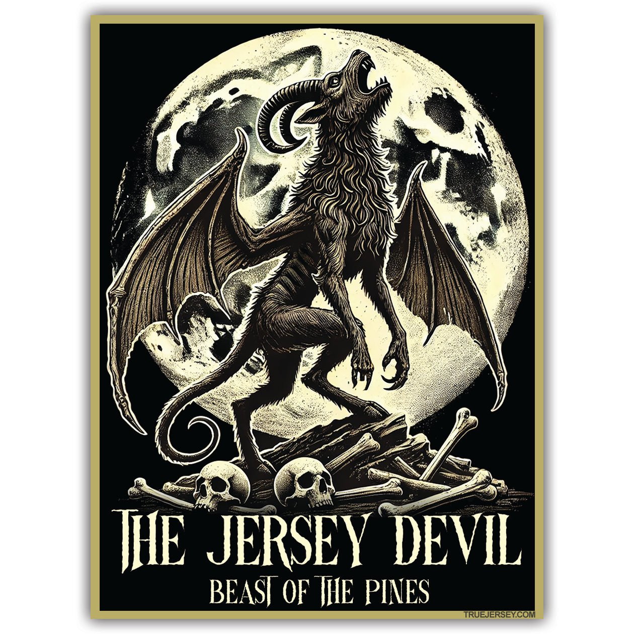 Jersey Devil Beast of the Pines Vinyl Sticker - Cryptid Creature Decal for Laptops, Water Bottles & DIY Projects - Perfect for Halloween Decor & Paranormal Enthusiasts