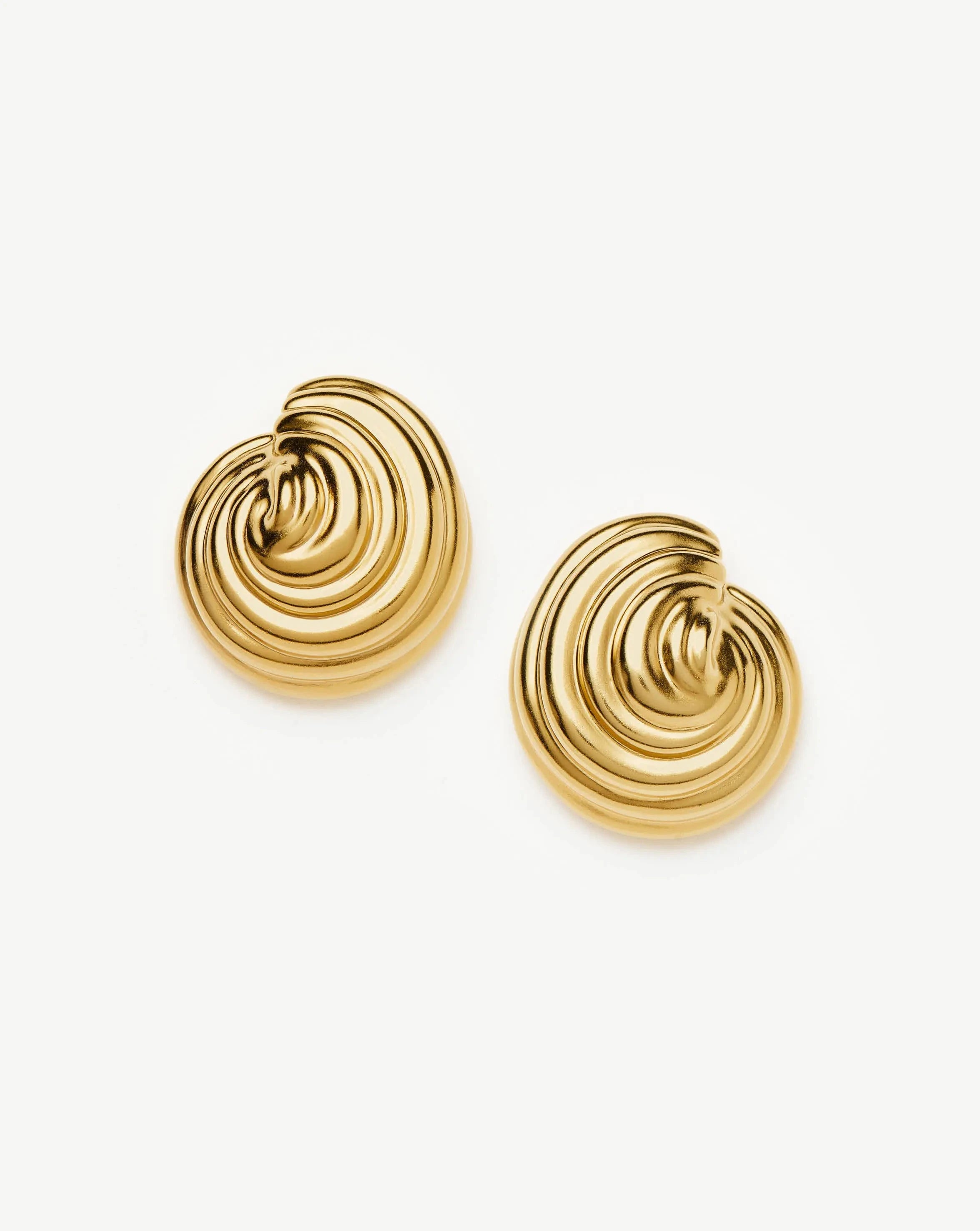 Spiral Dome Oversized Stud Earrings for Women - 18k Gold Plated Hoop Earrings | Hypoallergenic & Lightweight | Perfect for Parties, Weddings & Everyday Wear