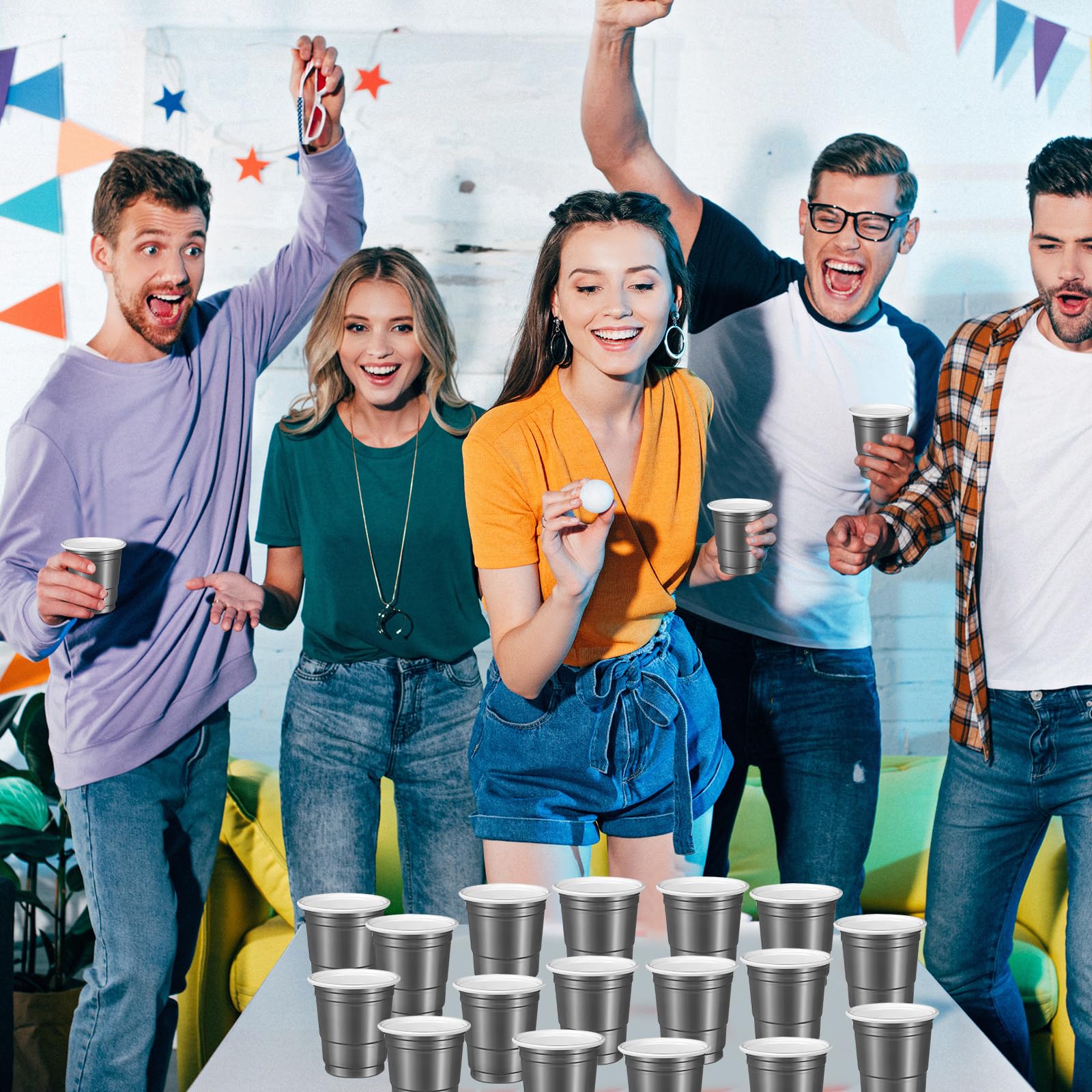 500 Grey Plastic Shot Glasses - 2oz Disposable Cups for Drinking, Tastings & Parties