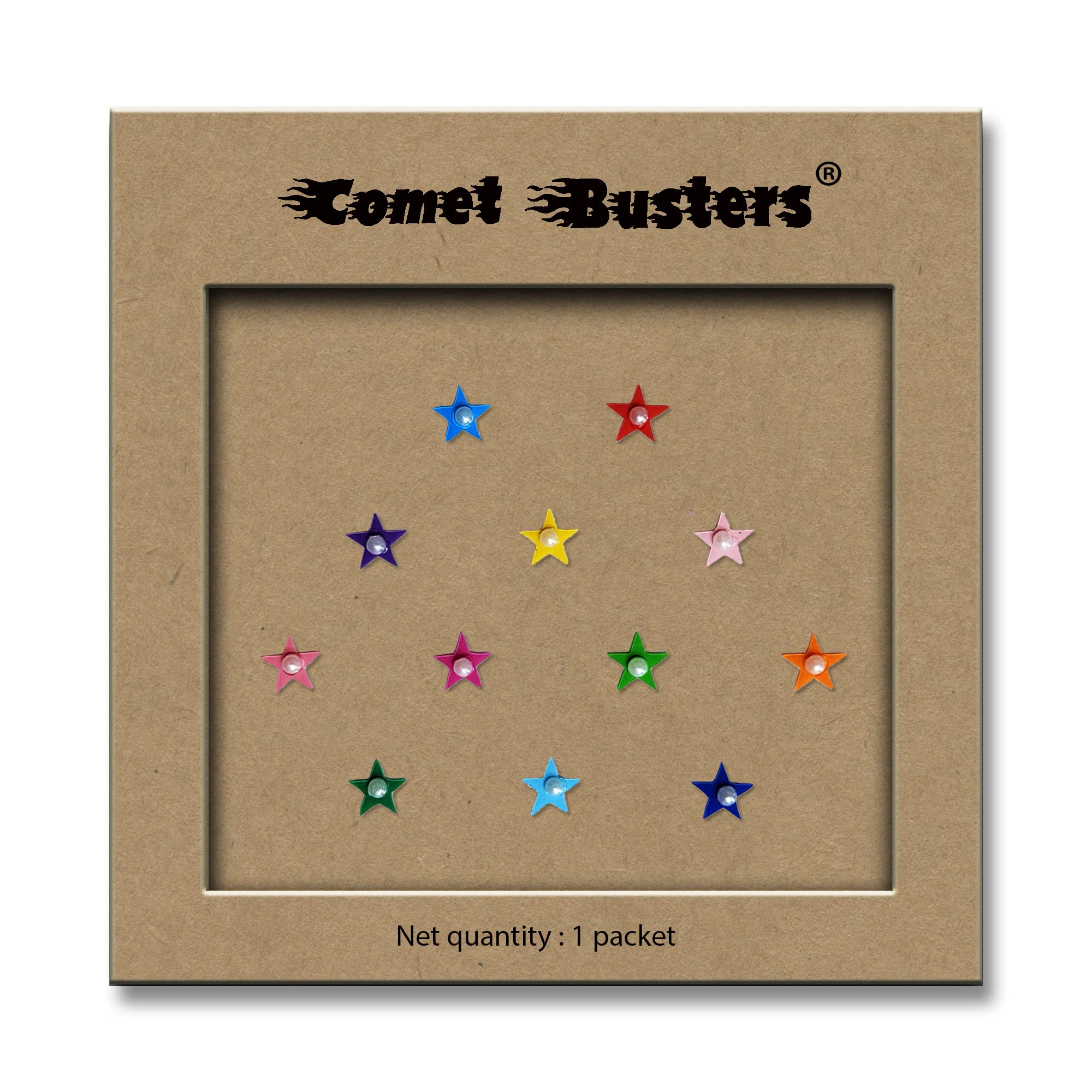 Comet Busters Cute Star-Shaped Baby Bindi Stickers for Kids - 6mm Face Decoration (Pack of 10) - Perfect for Birthday Parties, Halloween Costumes & Indian Festivals