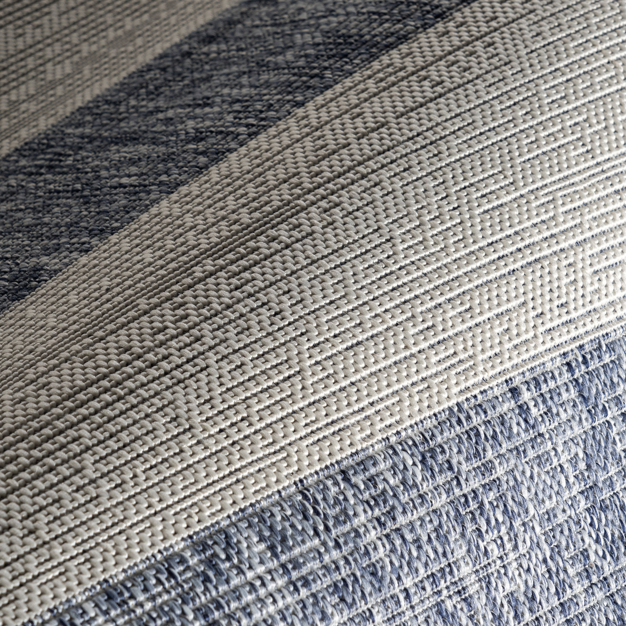 Ariah Blue Wide Stripes Indoor Outdoor Area Rug - Soft Non-Slip Floor Mat for Living Room, Bedroom, Patio & Deck Decor