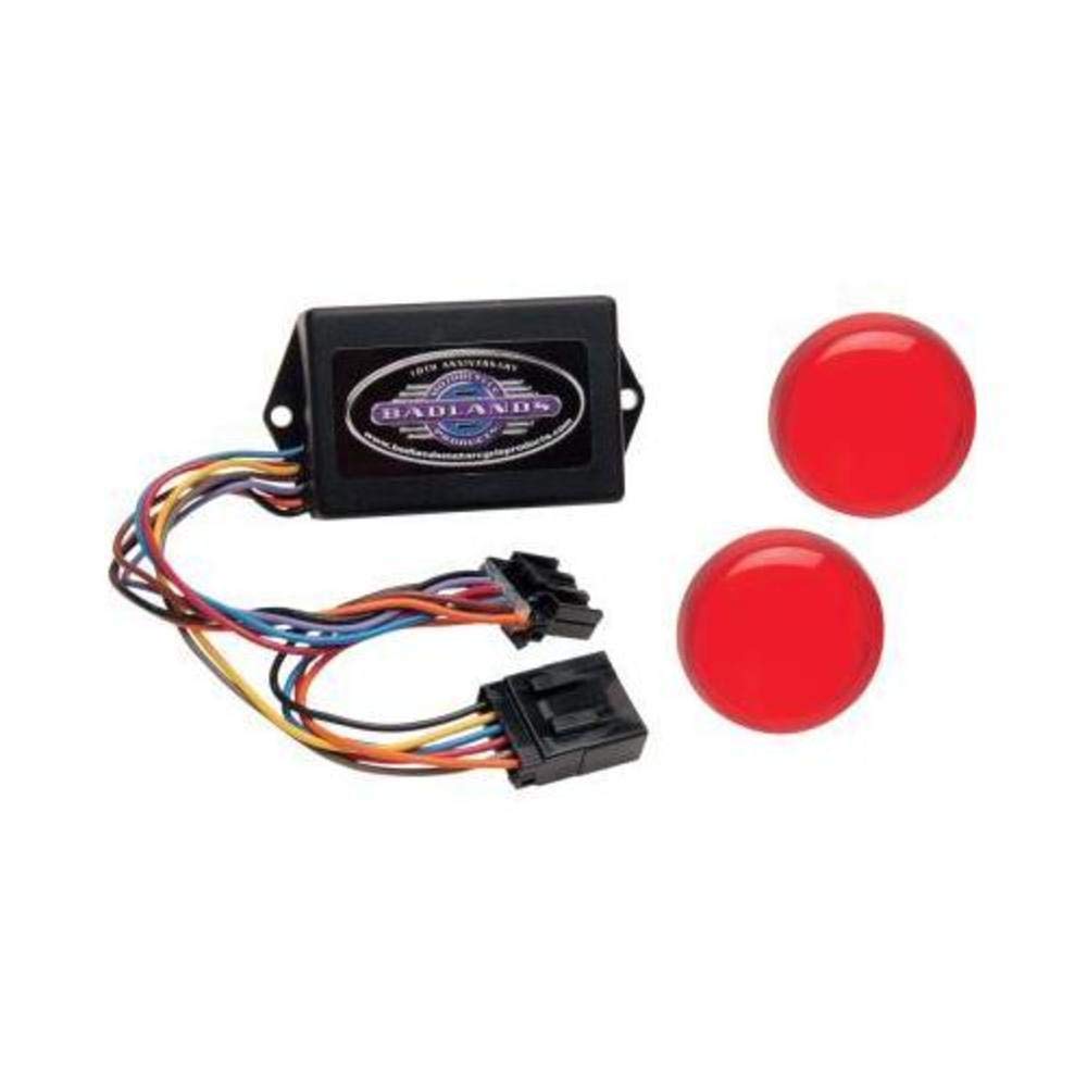Badlands Motorcycle Plug-In Illuminator with Red Lenses - High Visibility LED Light for Night Riding & Off-Road Adventures