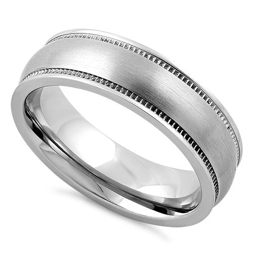 Stainless Steel Coin Edge Satin Finish Band Ring for Men & Women - Minimalist Wedding, Engagement, or Everyday Jewelry