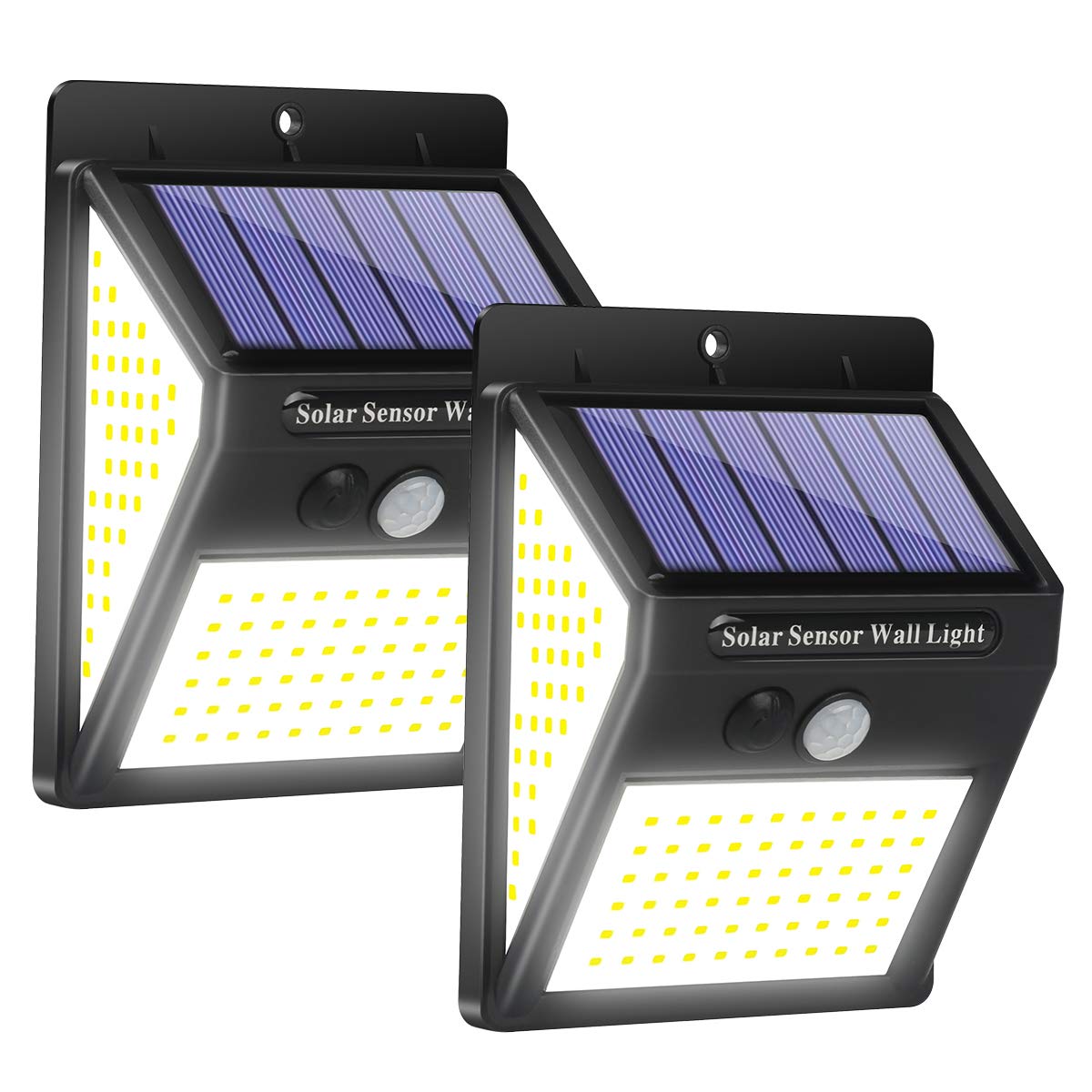 140 LED Solar Lights Outdoor [2 Pack] - 3 Modes, 270° Wide Angle Motion Sensor, IP65 Waterproof Solar Wall Lights for Garden, Patio, Yard - Perfect for Pathway, Deck, and Security Lighting
