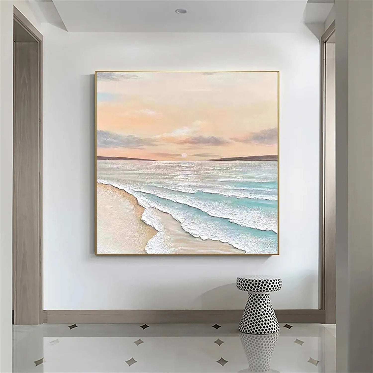 Ocean And Sky Painting #OS 162 - Handmade Canvas Wall Art for Home & Office Decor - Perfect for Living Room, Bedroom or Beach House