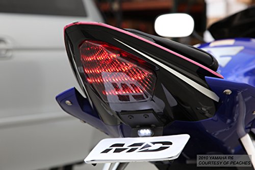 Smoked Sequential LED Tail Lights for 2008-2016 Yamaha YZF R6 Motorcycle - Enhanced Visibility & Style for Night Riding & Custom Builds