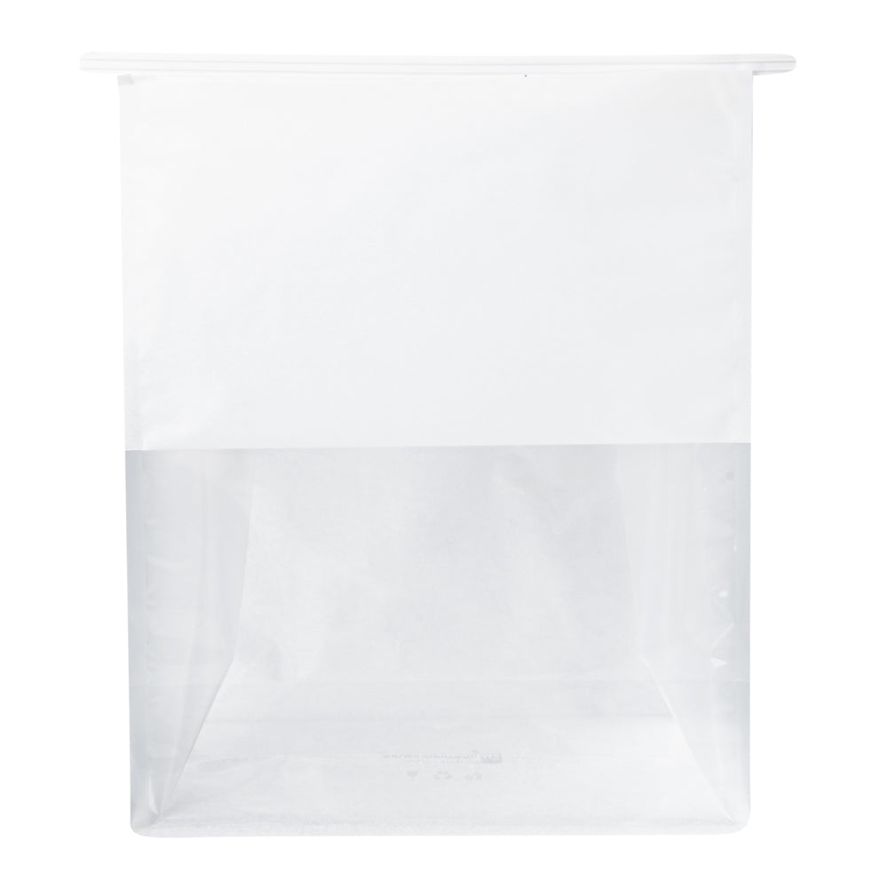 Premium White Cotton Paper Tin Tie Bags with Clear Window - 8.75