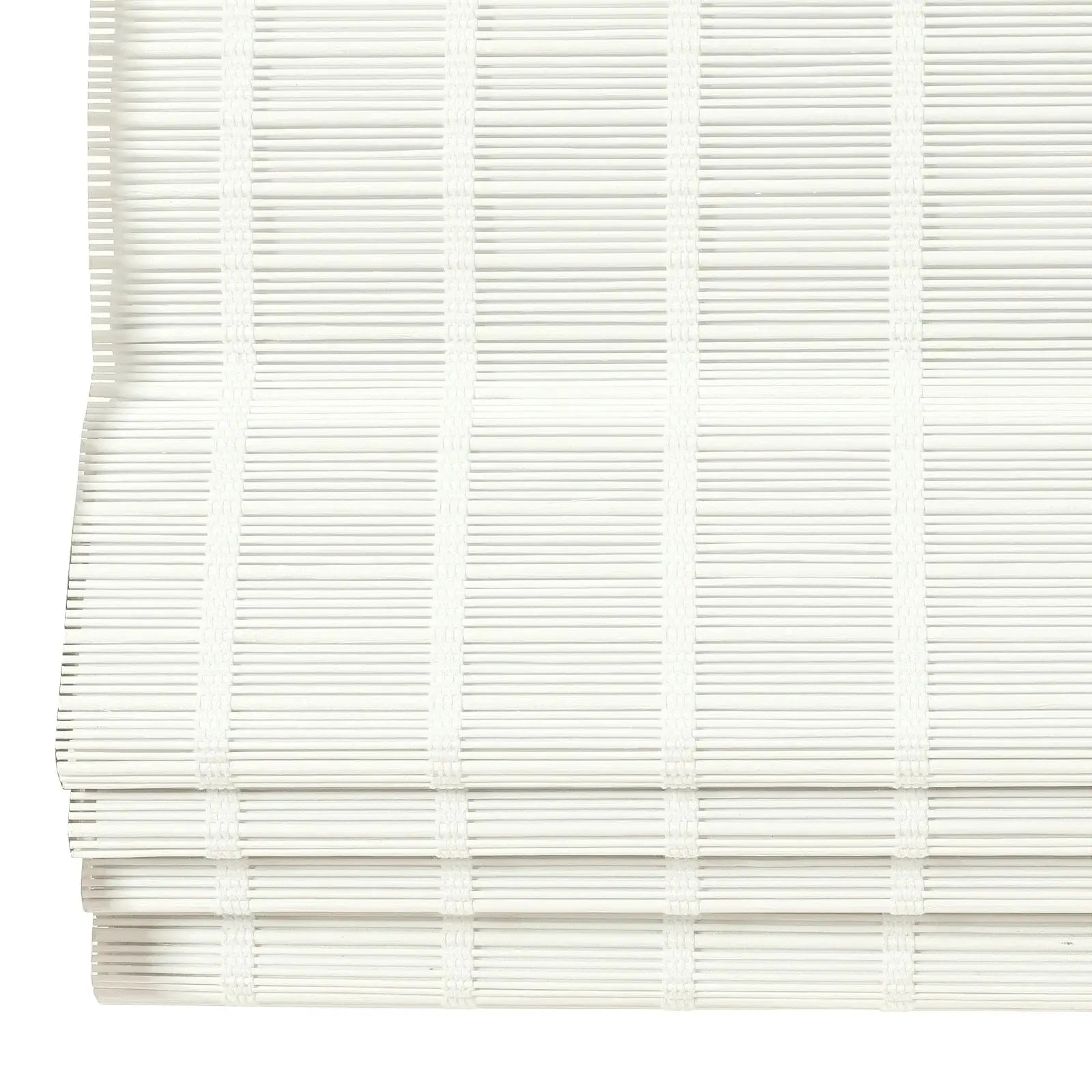Sybil Bamboo Roman Shade - Natural Beige & White Window Treatment for Living Room, Bedroom & Office | Eco-Friendly Roller Blind for Privacy & Sun Protection