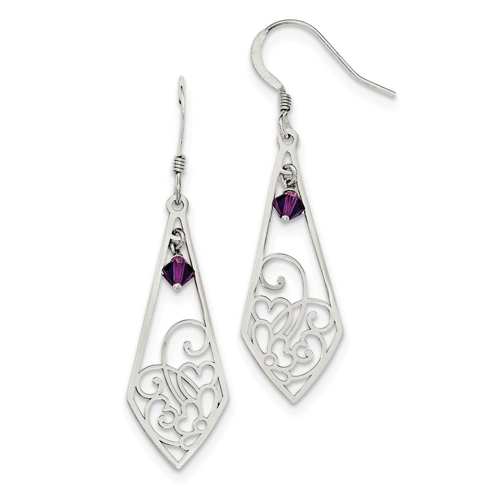 925 Sterling Silver Polished Amethyst Shepherd Hook Earrings for Women | Elegant Dangle Earrings for Party, Wedding & Everyday Wear
