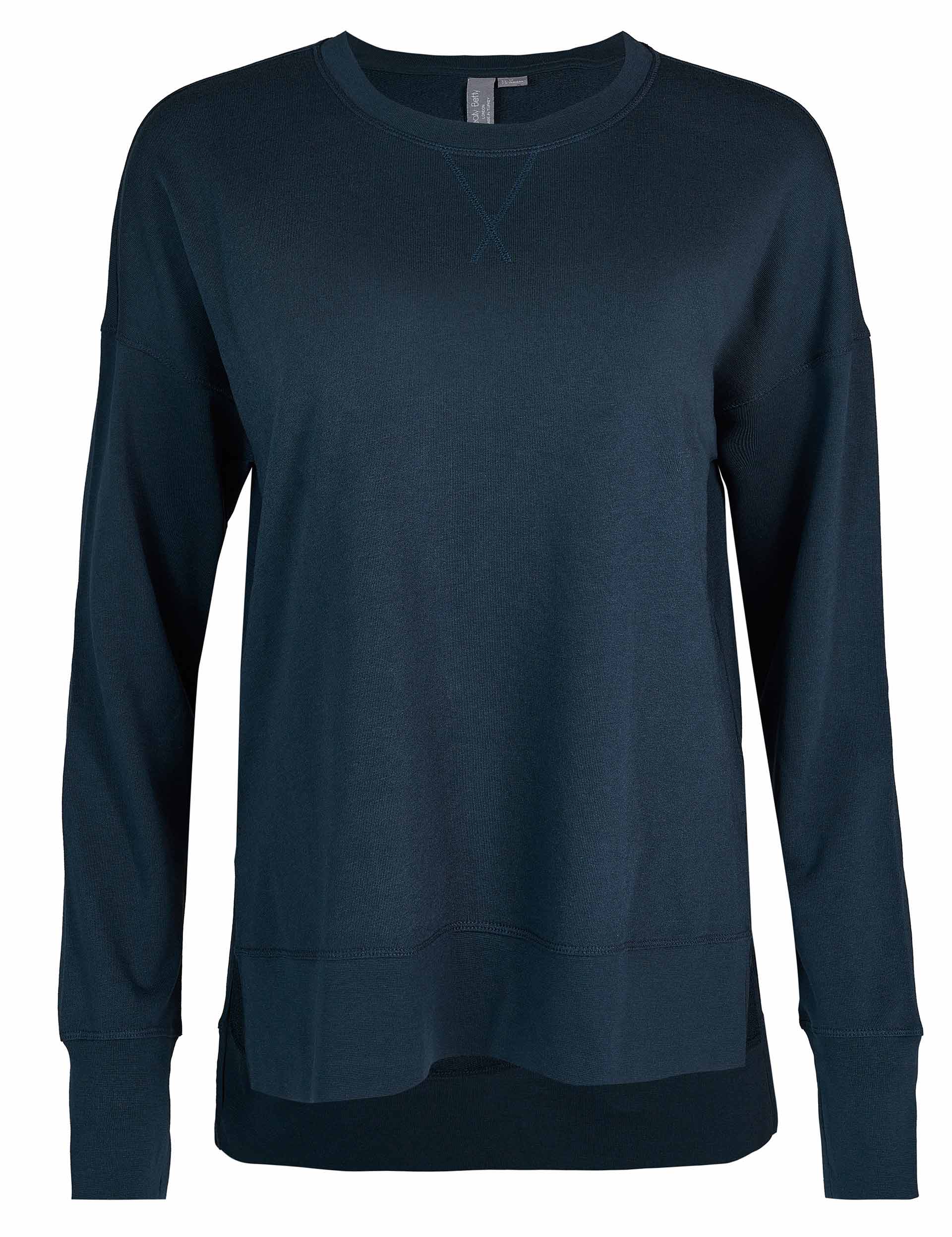 After Class Longline Sweatshirt for Women - Soft Oversized Pullover Hoodie in Navy Blue | Casual Loungewear, Streetwear Fashion & College Outfits