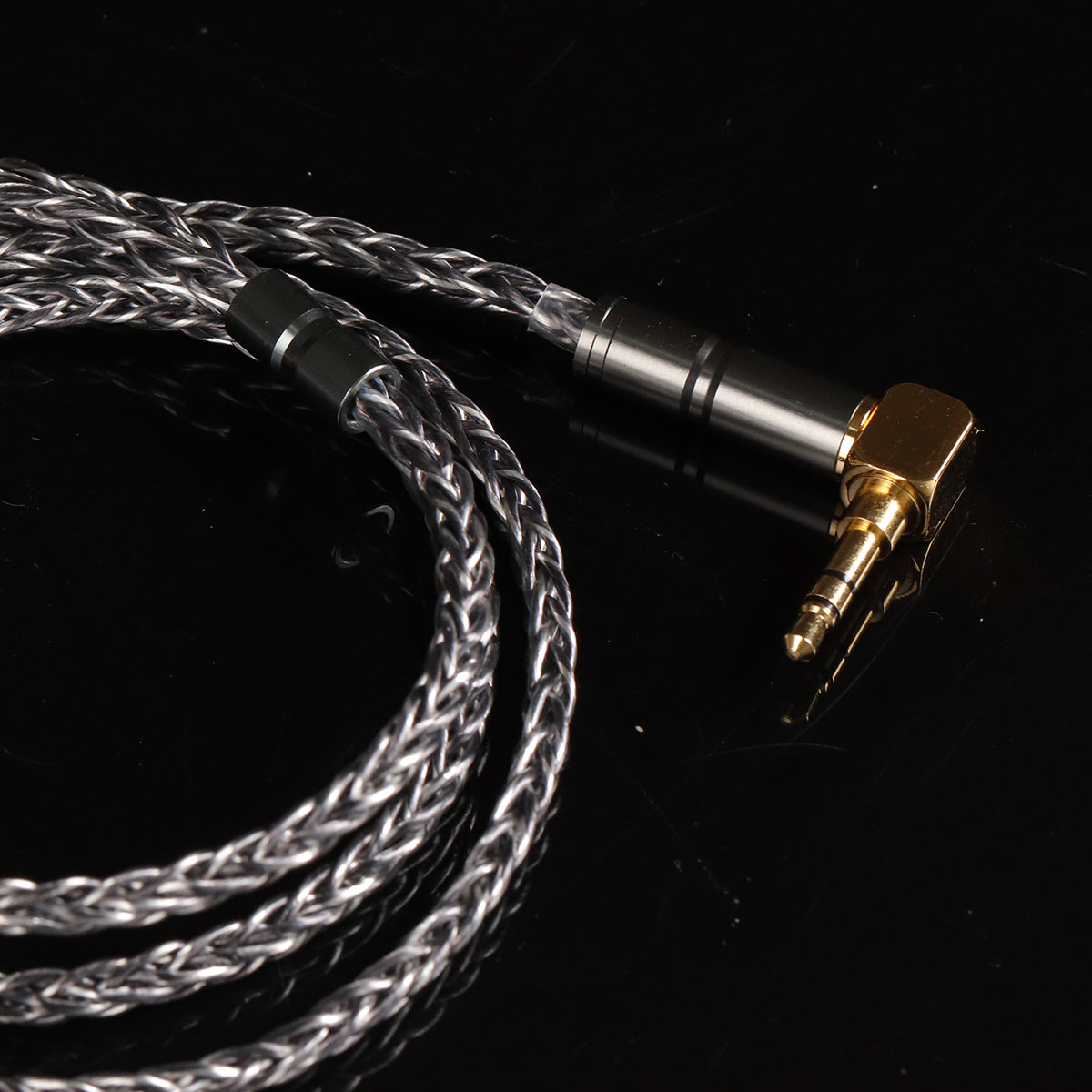 BGVP 6N Silver 8 Core L Plug HiFi Earphone Upgrade Cable - Premium Audio Replacement for IEMs, Perfect for Audiophiles & Music Lovers at Home or On-the-Go