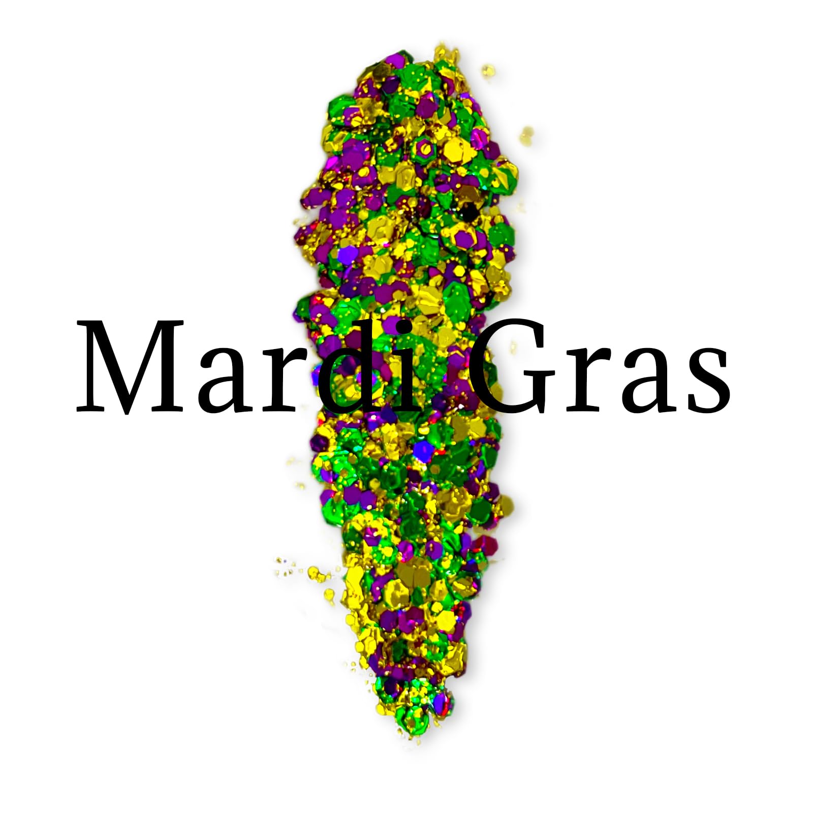 Color Changing Mardi Gras Glitter Gel for Body, Face, Hair & Lips - UV Reactive Sparkle Makeup for Festivals, Parties & Cosplay