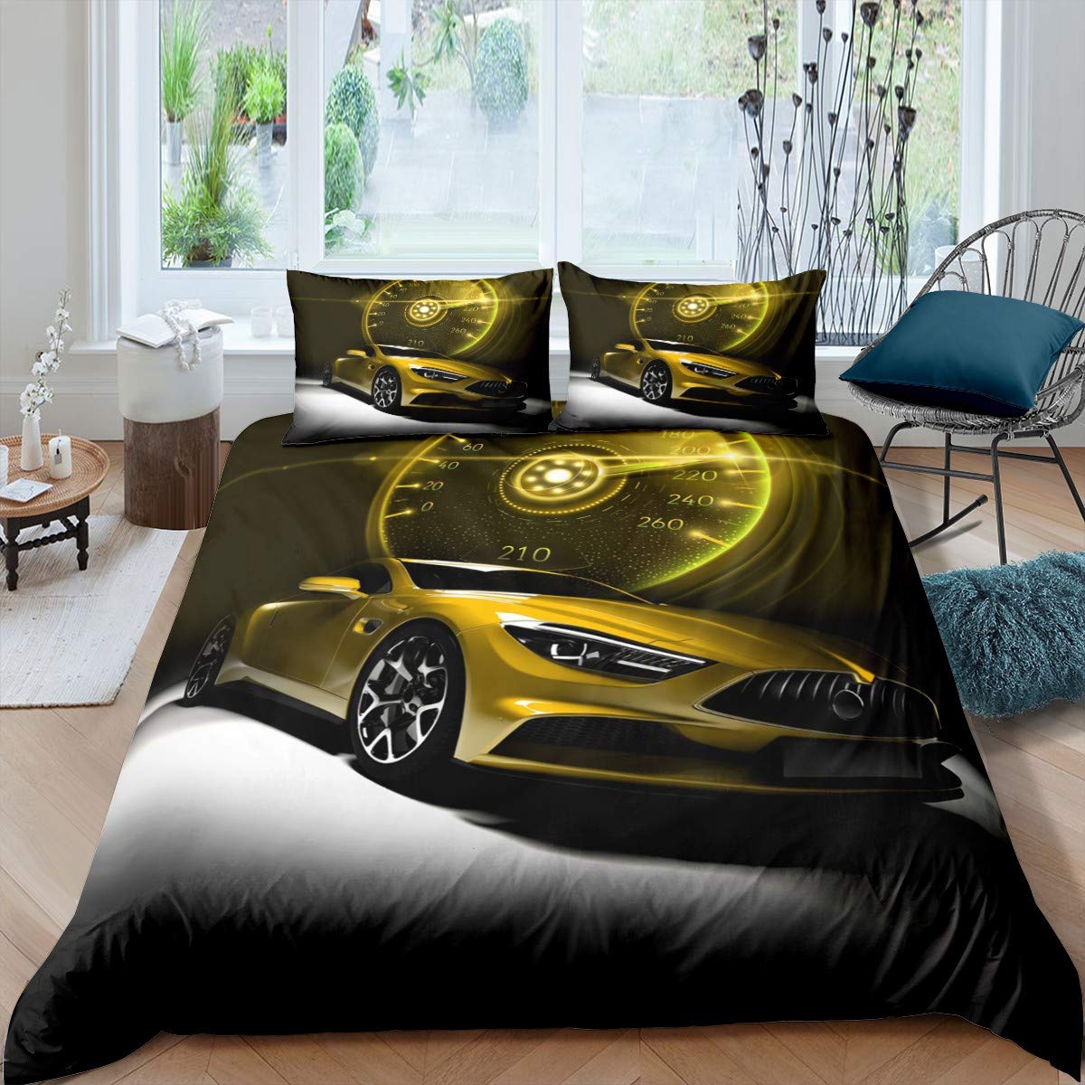 Kids Race Car Bedding Set - Sports Themed Duvet Cover for Boys & Teens - Twin Size with Pillowcase - Perfect for Racing Enthusiasts' Bedroom Decor | Great for Birthday Gifts & Themed Room Makeovers