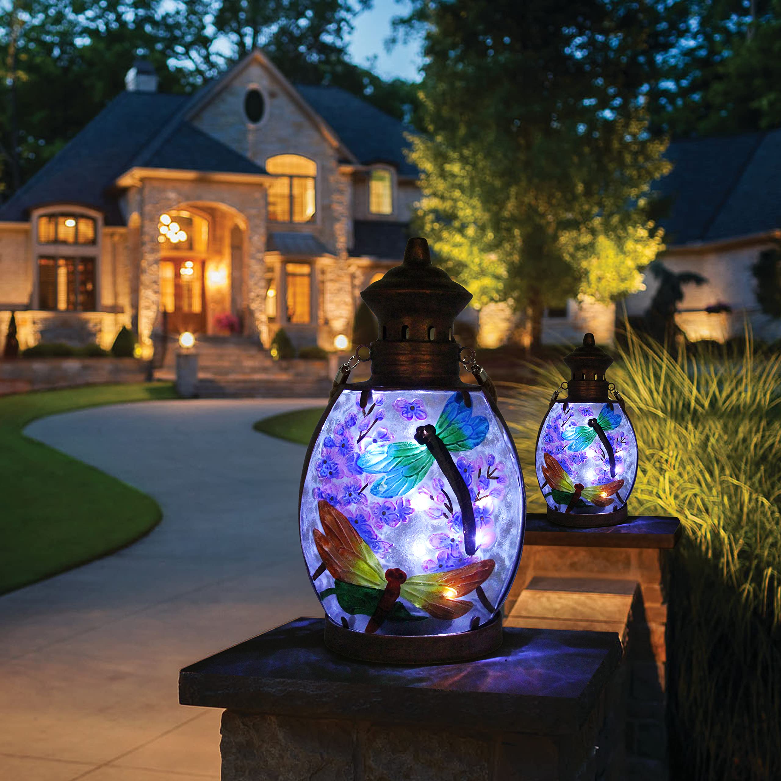 Solar Powered Hanging Dragonfly Lantern - Waterproof Outdoor Solar Light for Garden, Yard, Patio Decor | Perfect for Evening Gatherings & Pathway Lighting