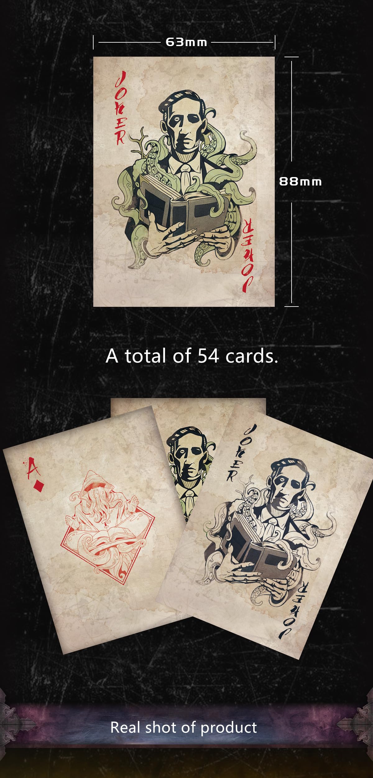 Cthulhu Poker Playing Cards - Limited Edition Collectible Deck for Magic Tricks, Poker, Blackjack & Card Games | Perfect Gift for Men & Women, Game Nights & Themed Parties