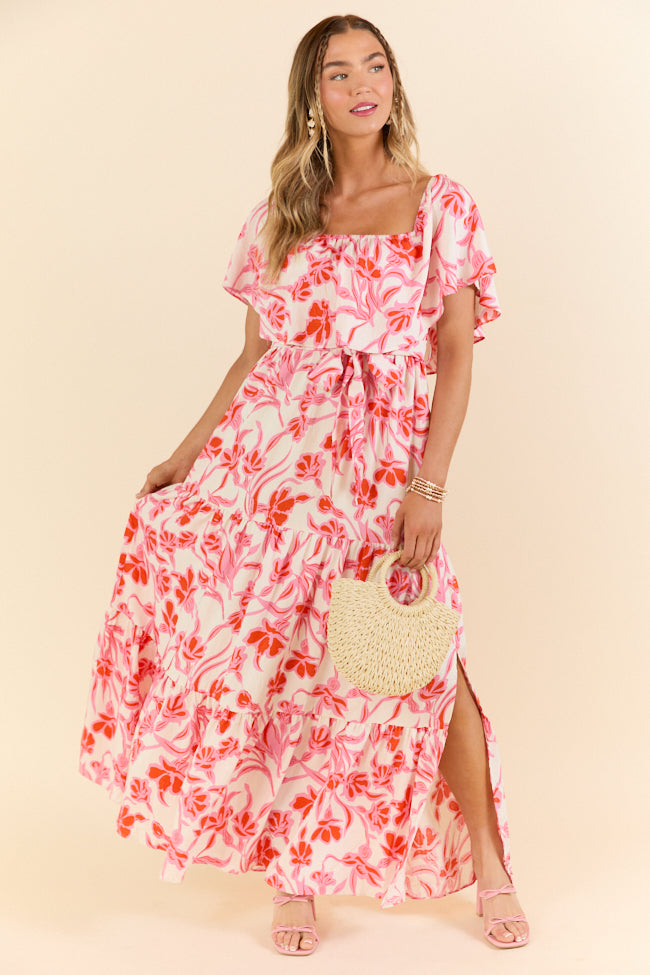Stylish Pink and White Maxi Dress for Women - Comfortable & Elegant Summer Casual Wear - Perfect for Beach Vacations, Parties, and Date Nights