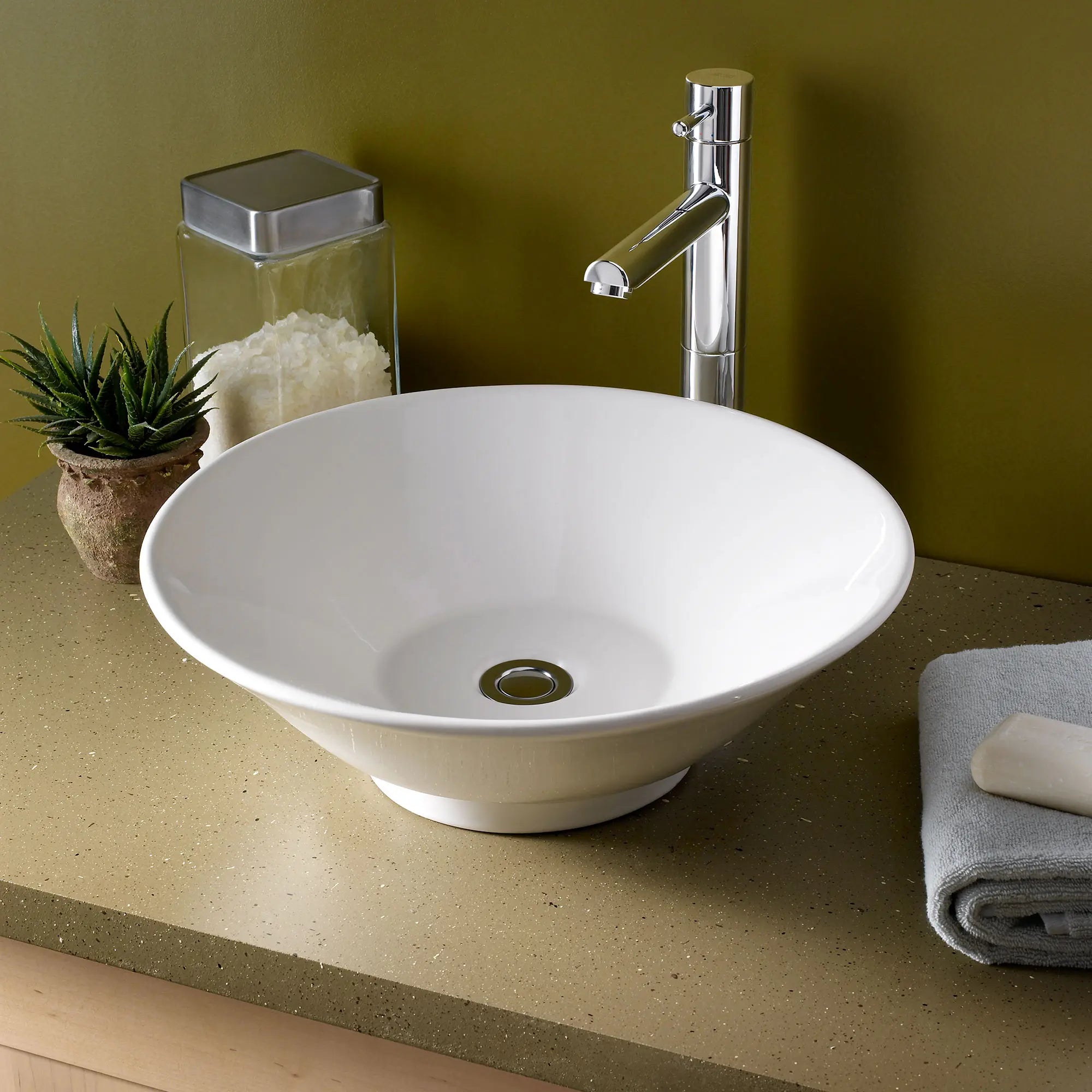 Stylish Celerity Above Counter Vessel Sink - Modern Bathroom Vanity Sink for Powder Room & Guest Bathroom Decor