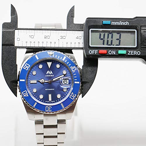 Men's Automatic Mechanical Watch - 50M Water Resistant, Ceramic Bezel & Sapphire Glass with Glide Lock - Blue Dial Wristwatch for Men | Perfect for Business, Casual Wear & Outdoor Activities