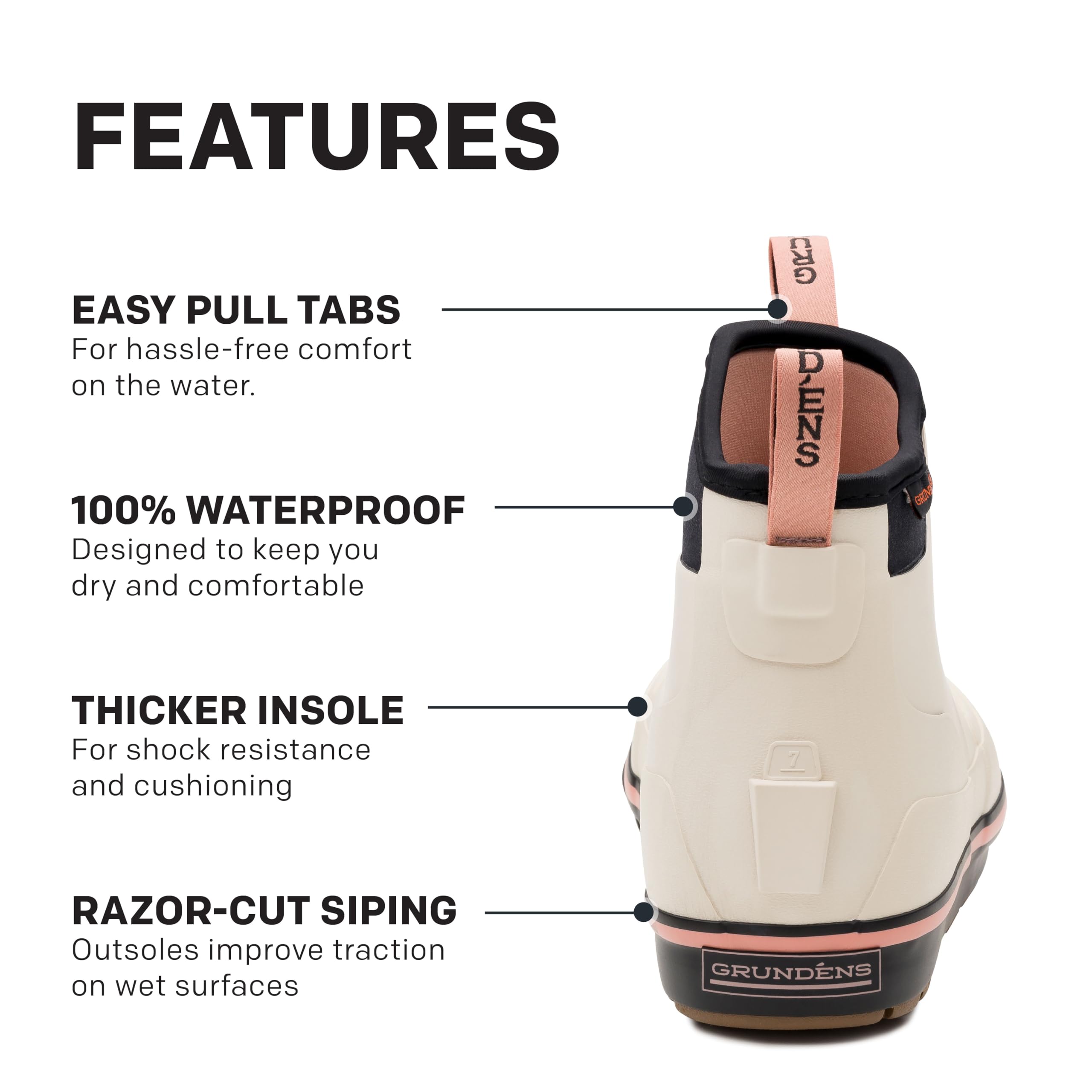 Grundens Women's DECK-BOSS Waterproof Ankle Boot - Non-Slip Fishing & Outdoor Work Boots for Women - Perfect for Boating, Hiking and Wet Conditions