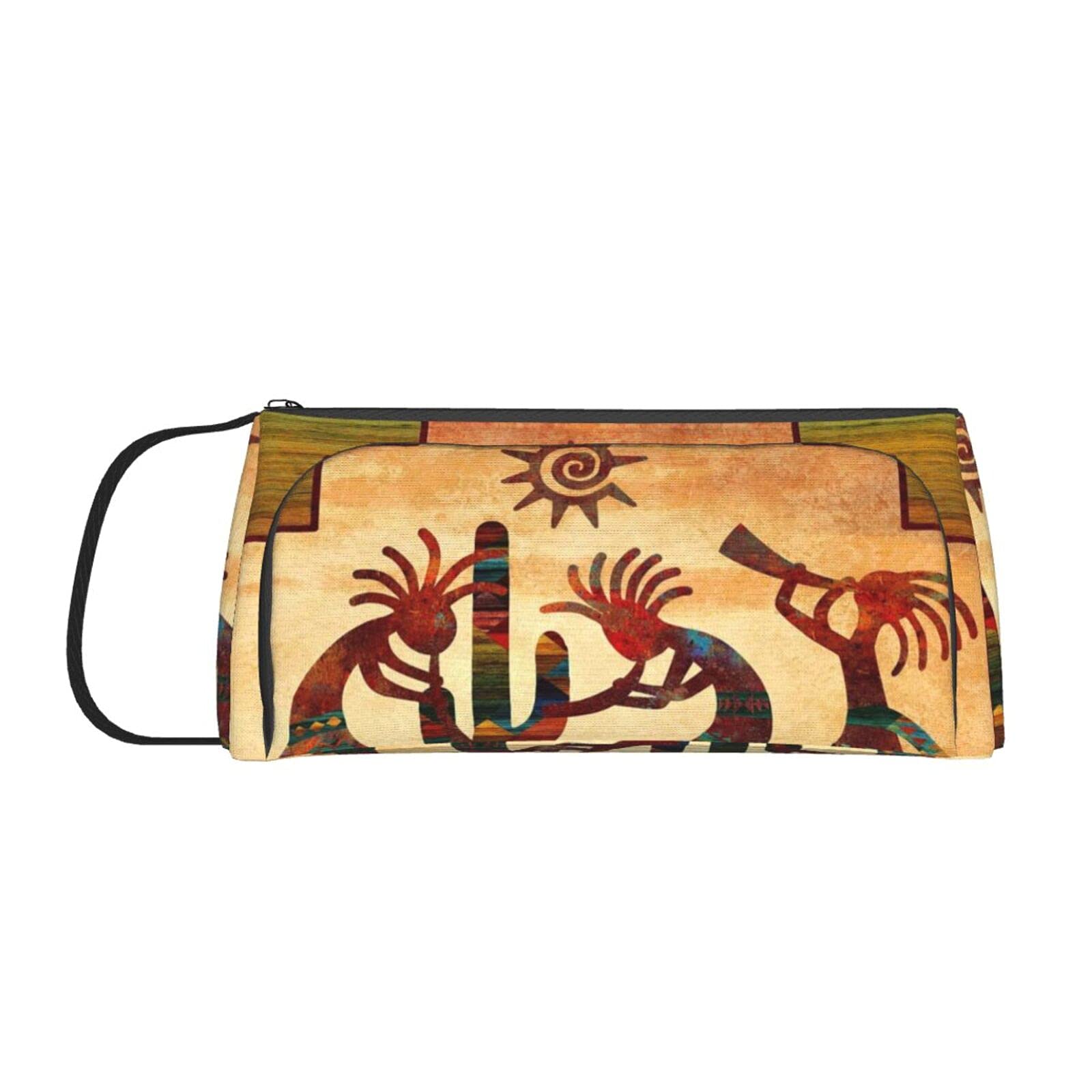 Southwest Native American Kokopelli Pencil Case - Zippered Stationery Pouch for School, Office & Travel - Multi-Purpose Makeup Bag, Pen Holder & Coin Purse - Authentic Tribal Design Handbag Organizer